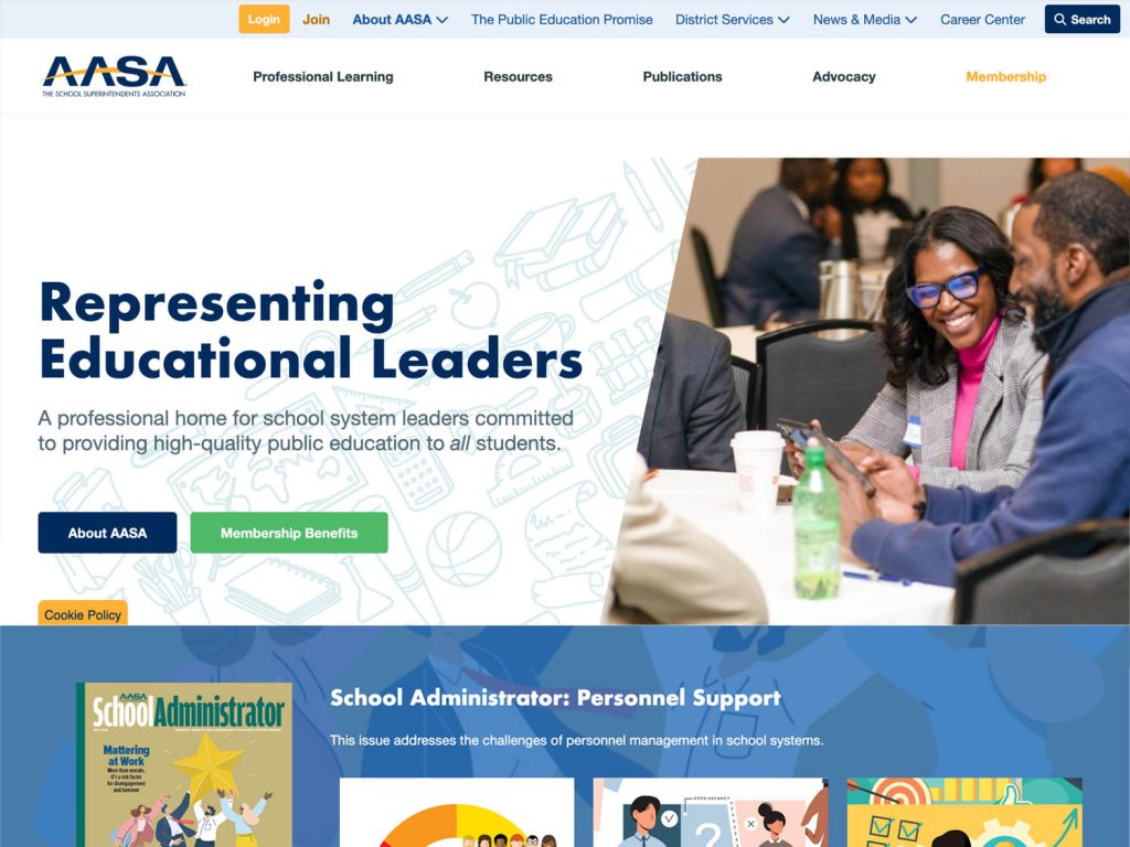 AASA website homepage
